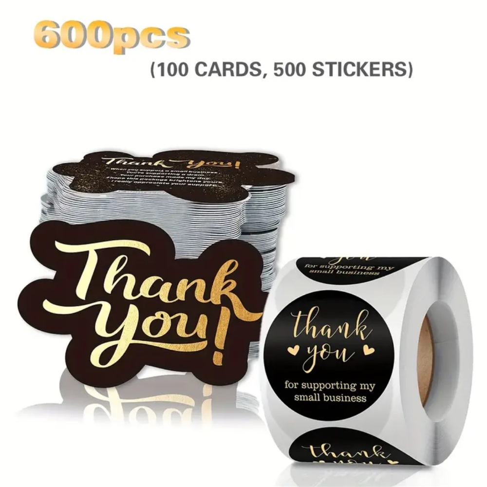 600 pcs Thank You Cards & Stickers Set